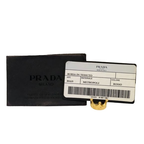 Authentic PRADA Red Nylon Tote Hand Bag Purse, Made in Italy - Picture 7 of 12